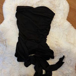 Black “EXPRESS” scrunch tube top